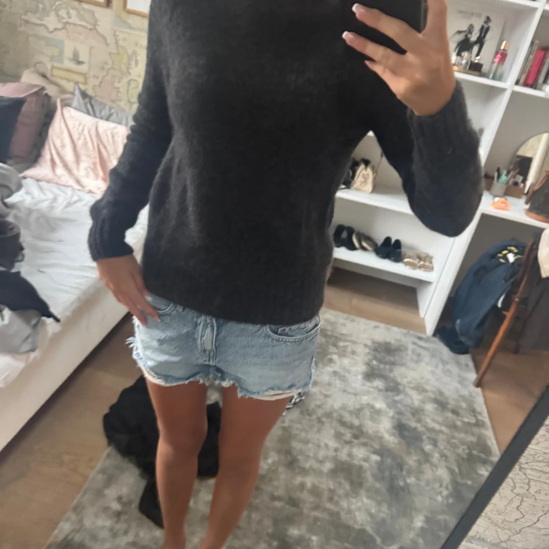 Mörkgrå Kashmir tröja - 1