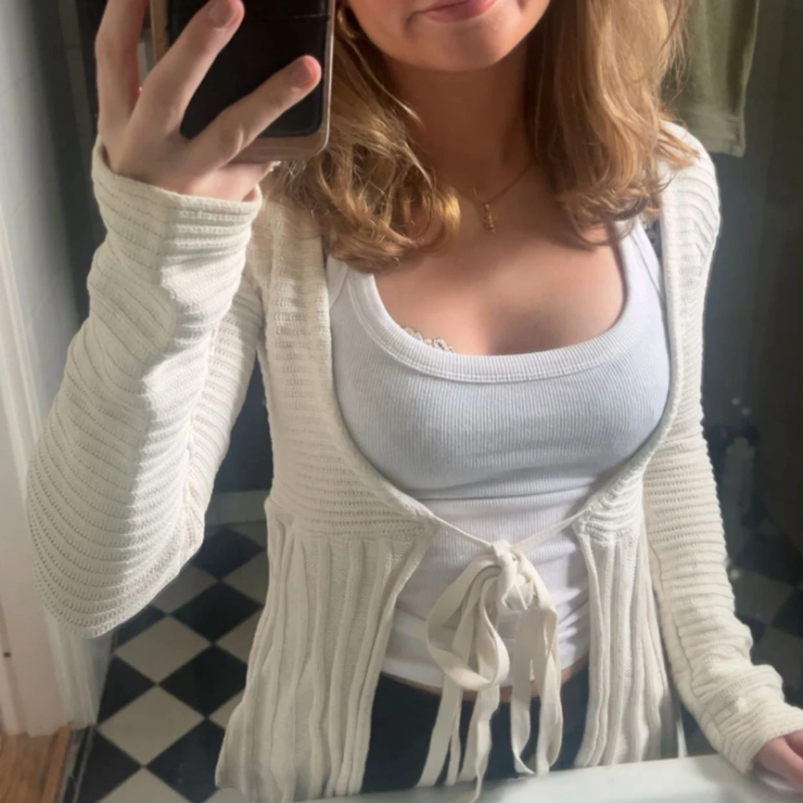 Vit stickad kofta från Hunky Dory - 1