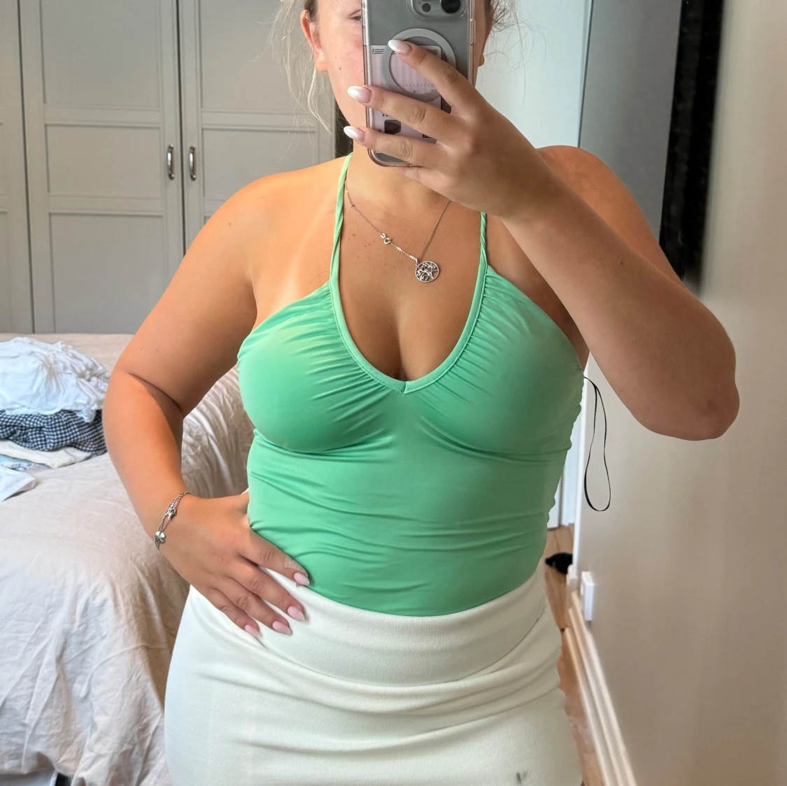 Mintgrön linnebody från H&M