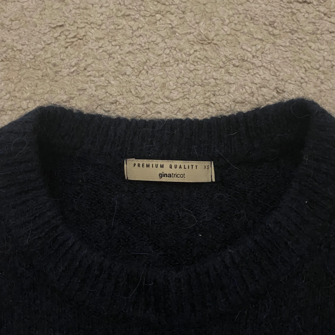 Mörkblå stickad tröja Gina Tricot - 1