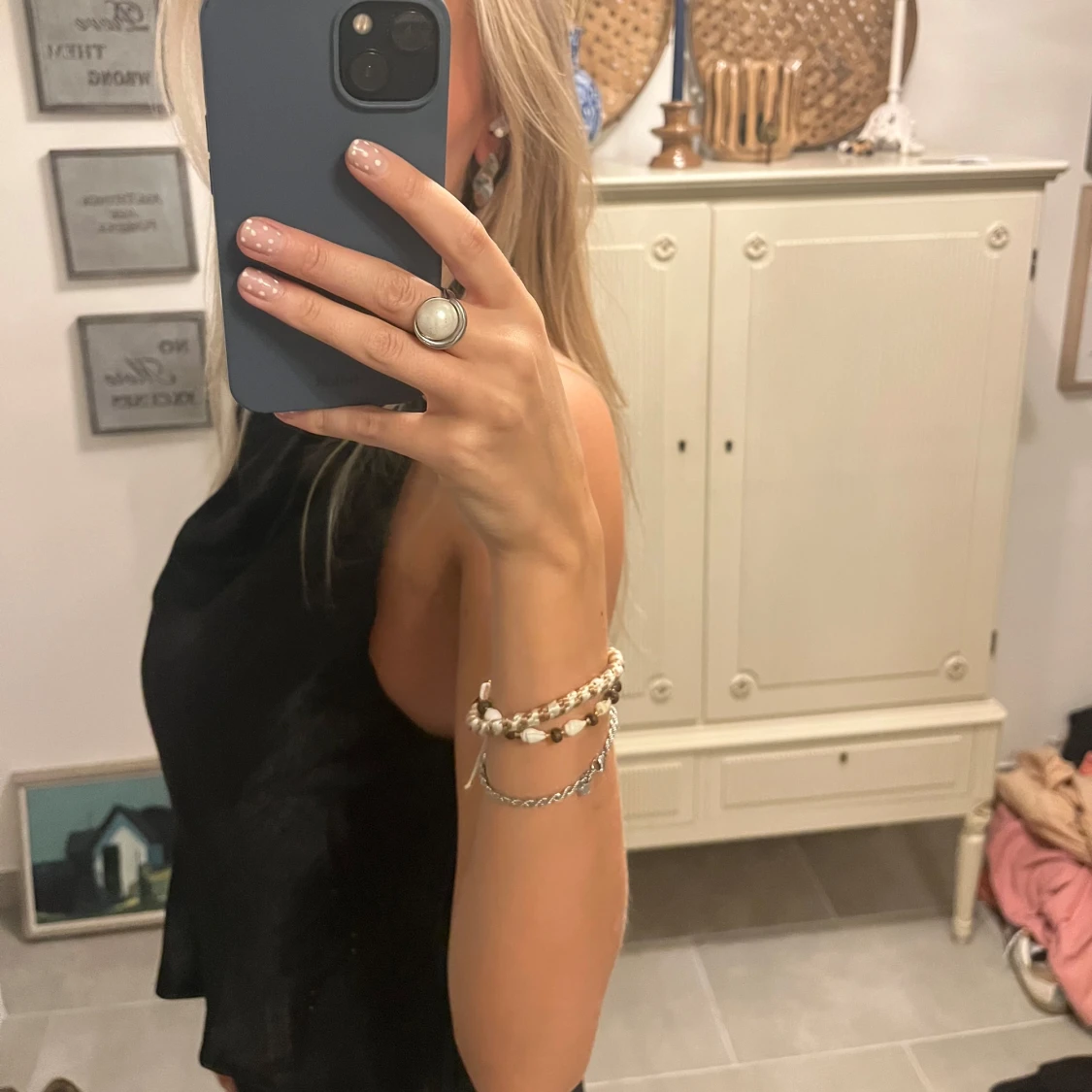 Svart omlott halterneck topp - 1