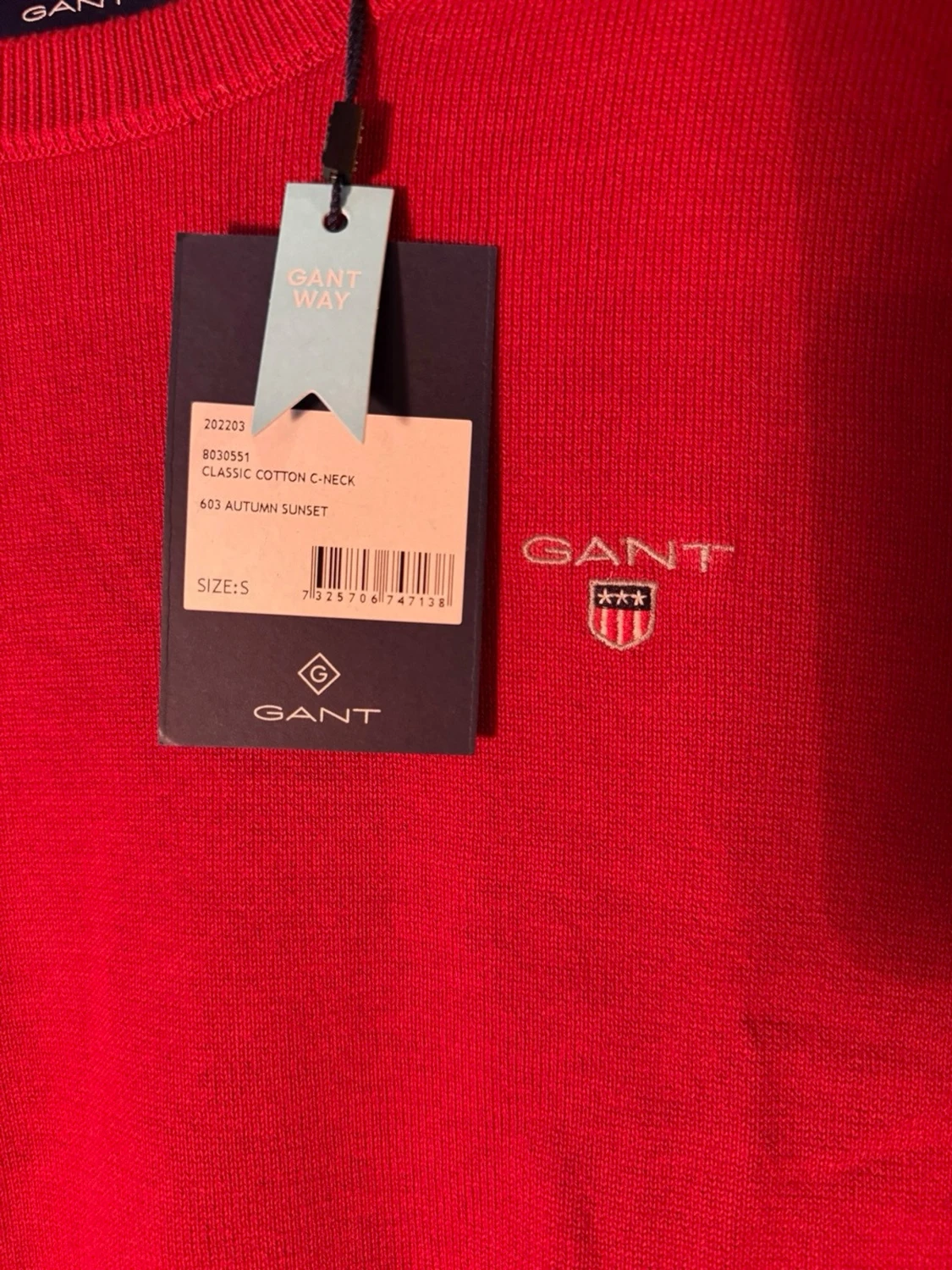 Röd GANT tröja i bomull, S - 3