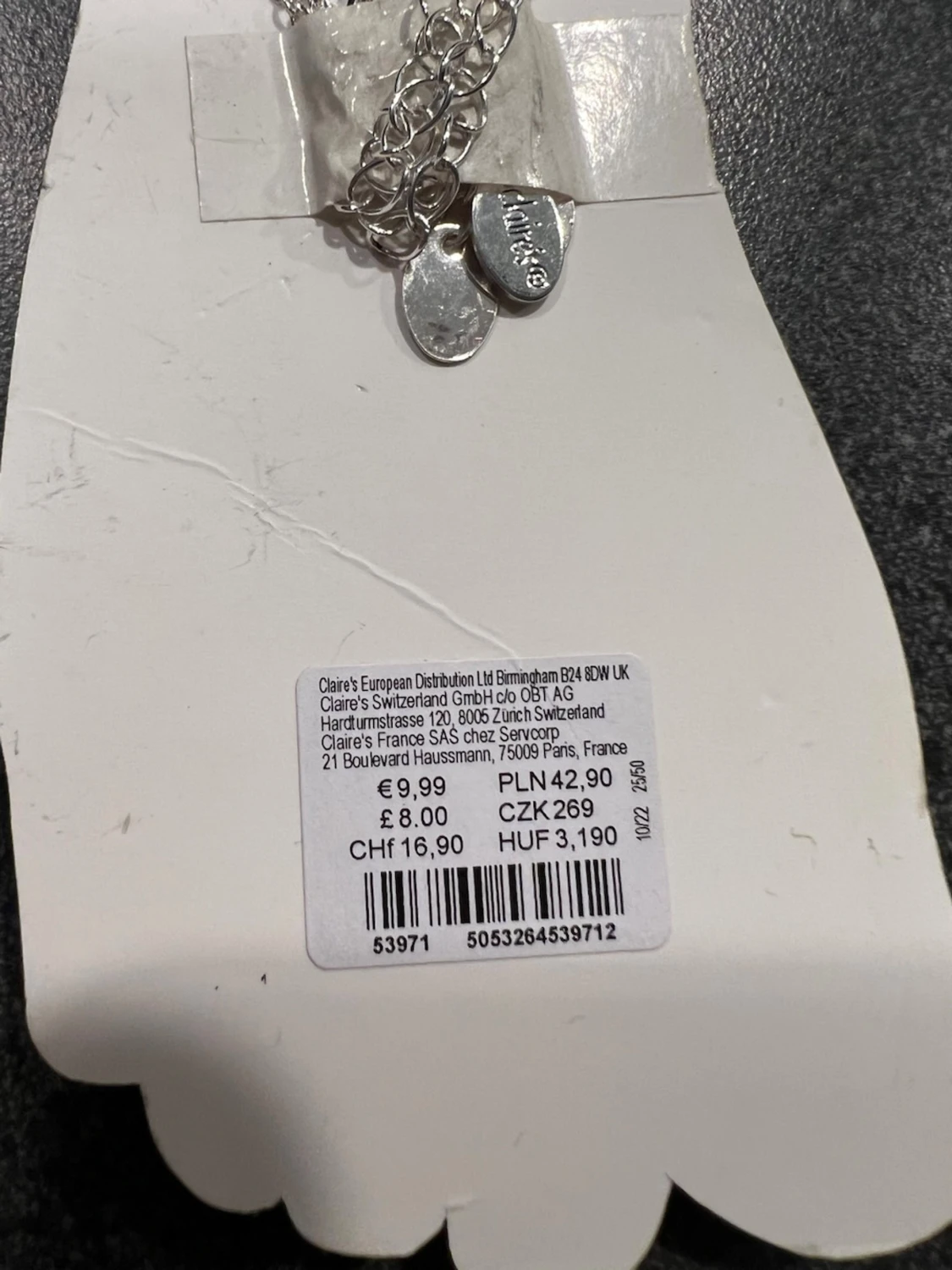 Silverigt fot armband onda ögat från Claire's - 3