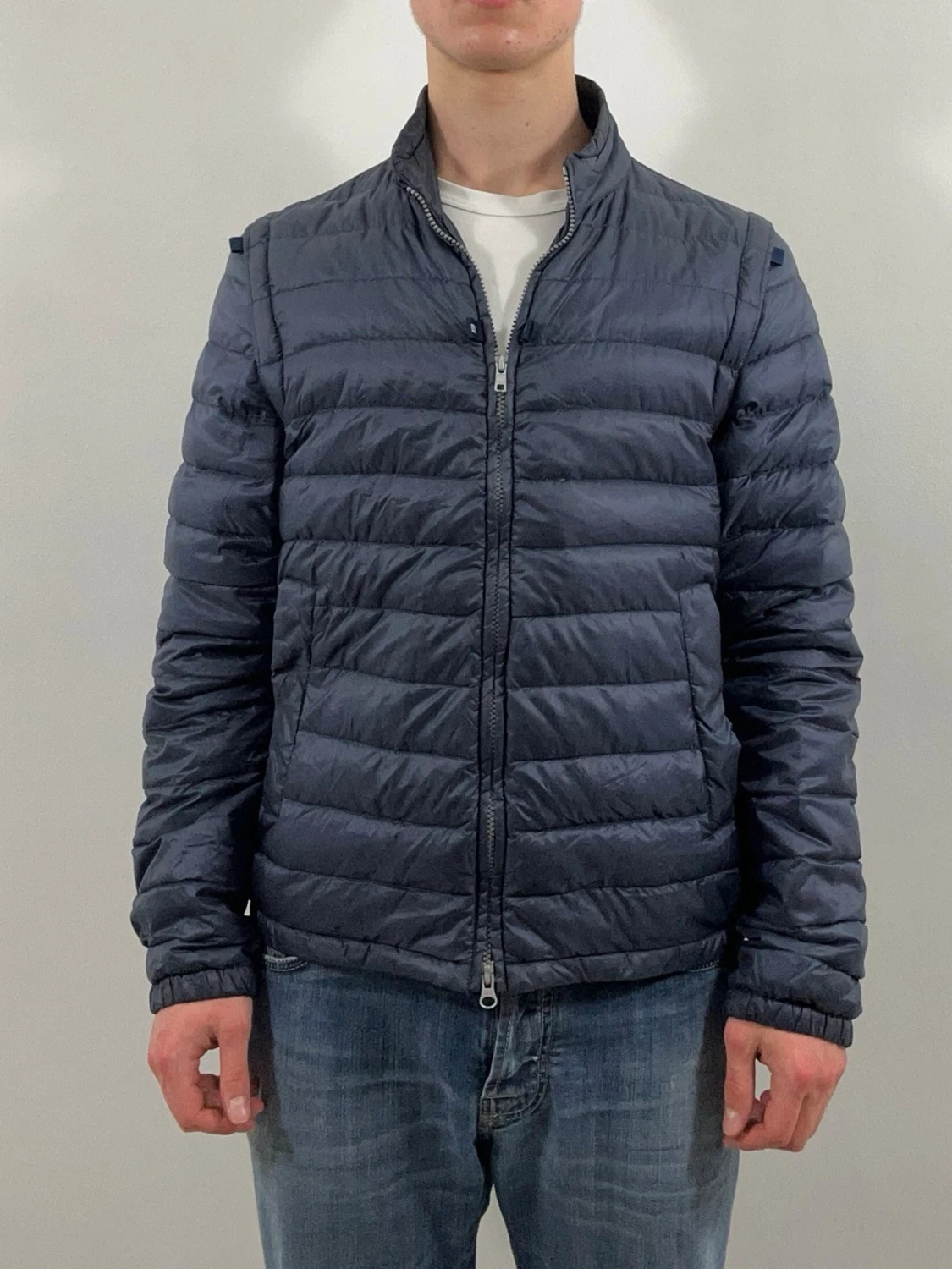 Herno Light Jacket Removable Arms Navy Blue