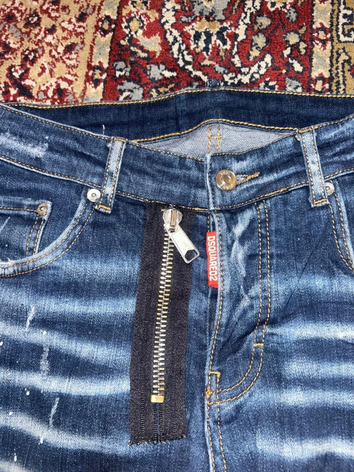 Dsquared2 blå skinny jeans med dragkedja - 1