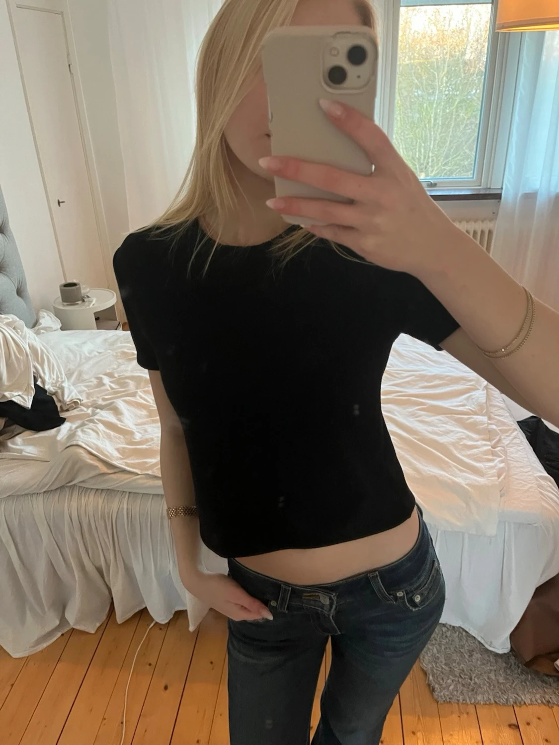 Svart kortärmad topp - 2