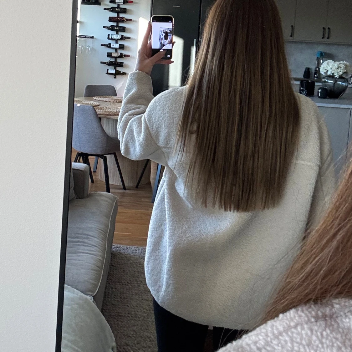 Krämvit teddyjacka H&M - 2