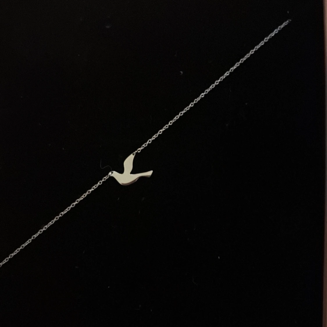 Silverfärgat halsband med fågel från Edblad - 1