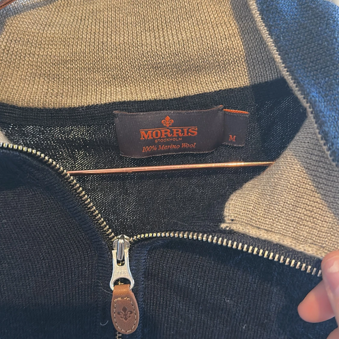 Mörkblå merinoullströja Morris M - 1