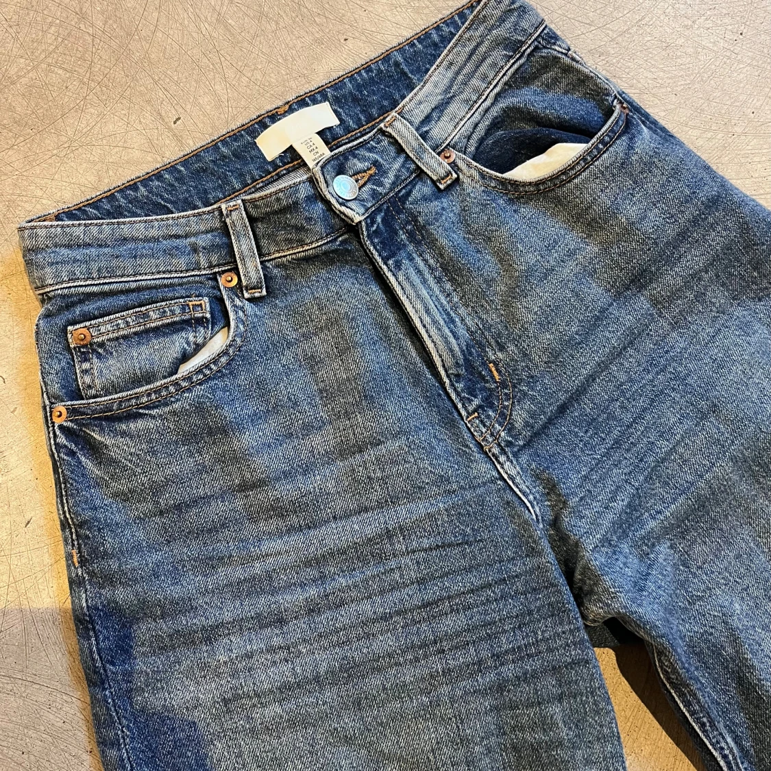 Blå wide jeans från H&M, strl 36 - 3