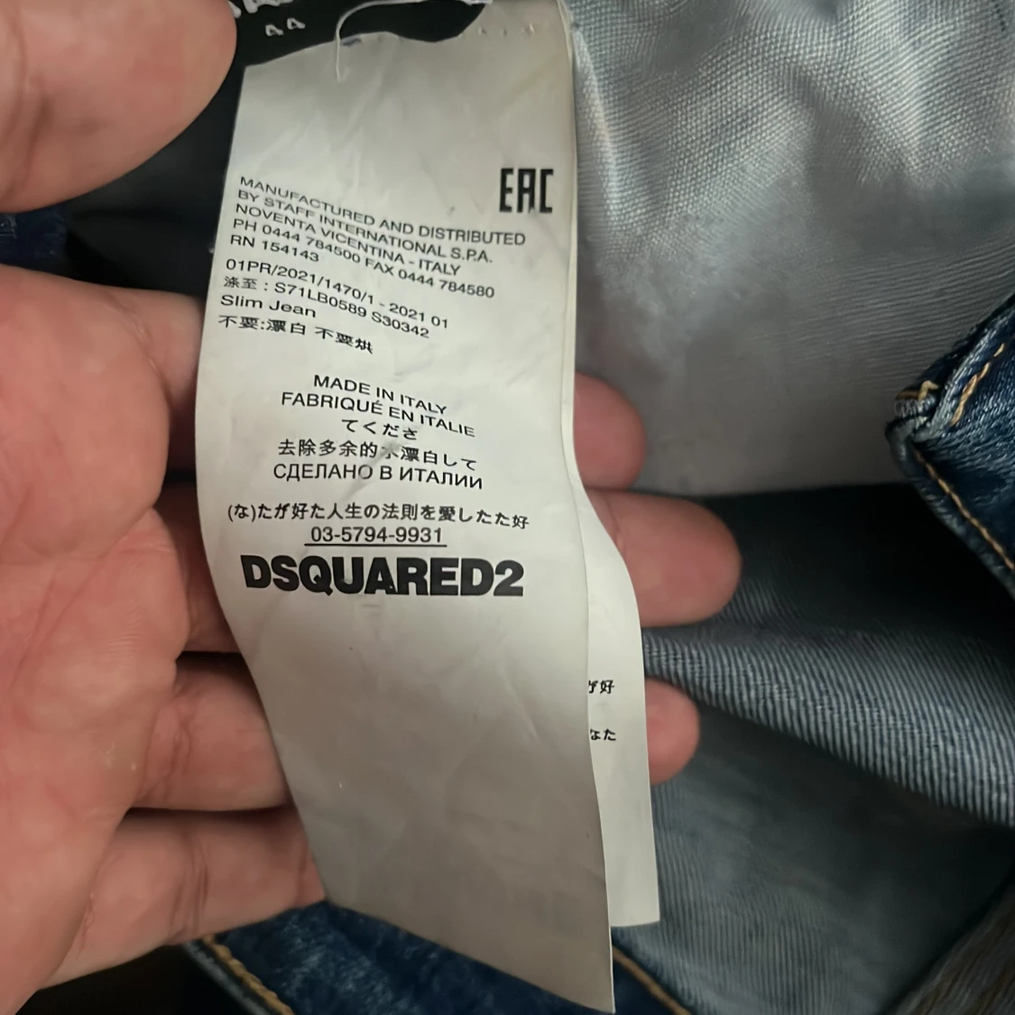 Dsquared2 blå slim jeans med slitningar - 2