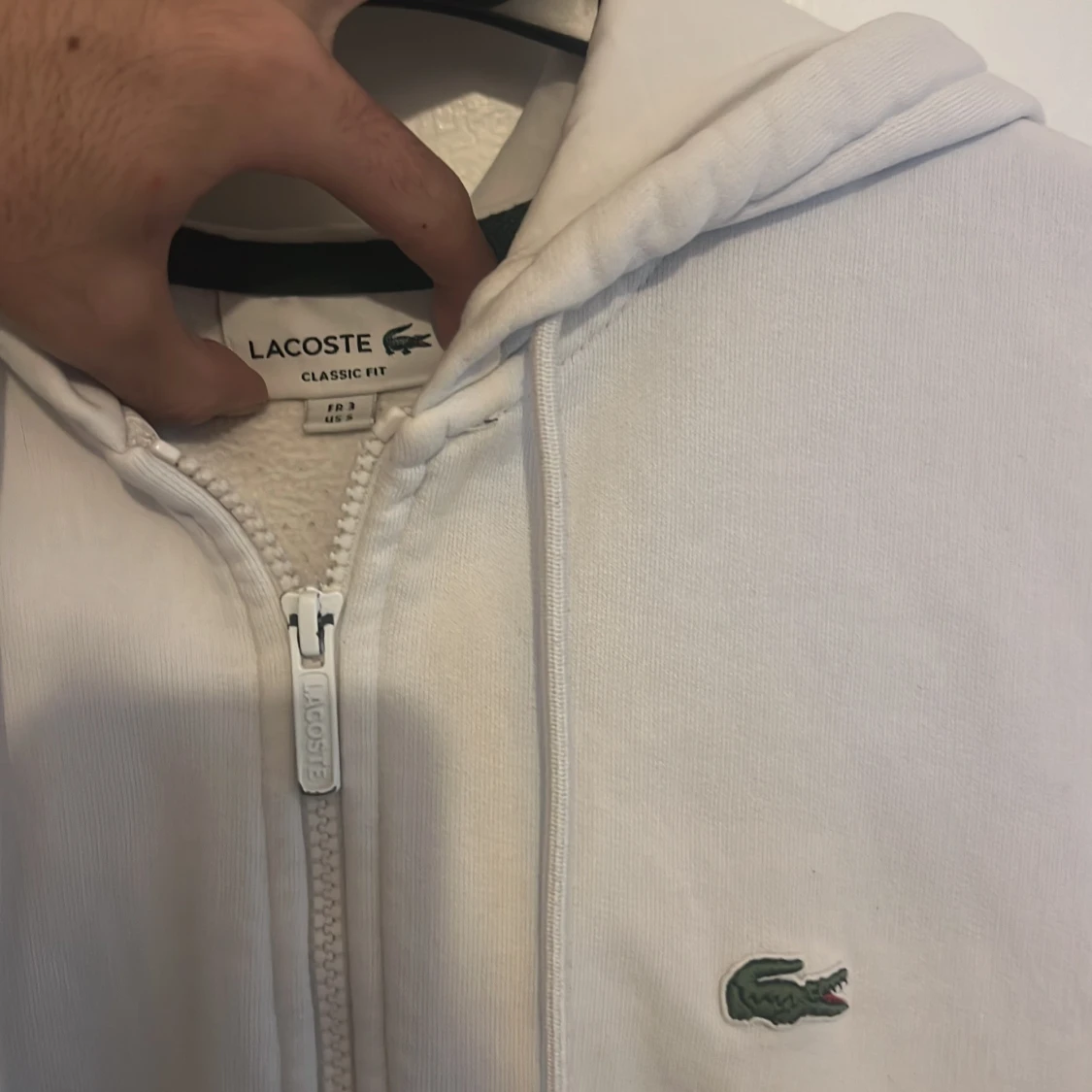 Vit hoodie från Lacoste med dragkedja - 2