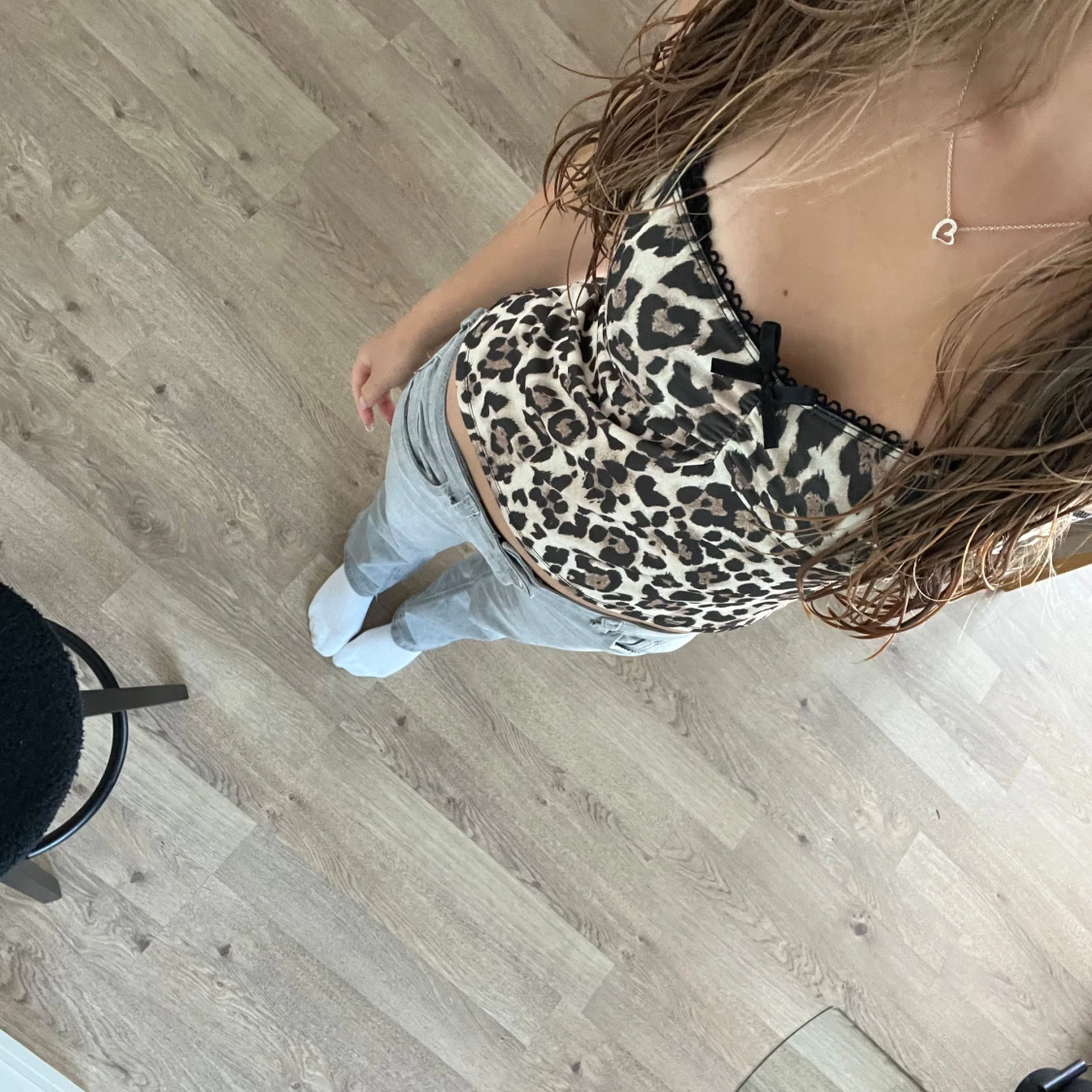 Leopardmönstrad linnetopp Gina Tricot XS - 1