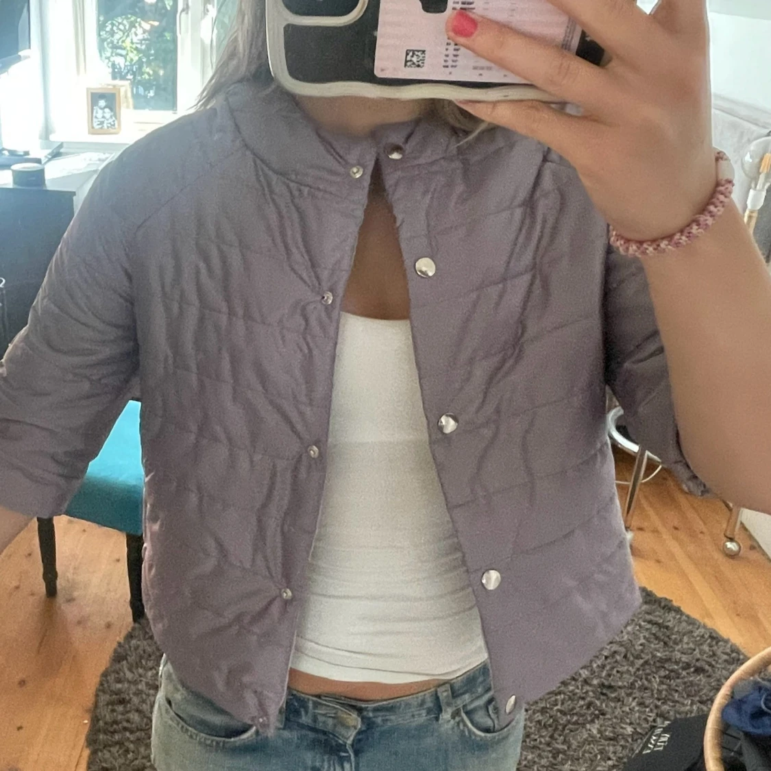 Ljuslila trekvartsärmad jacka - 1