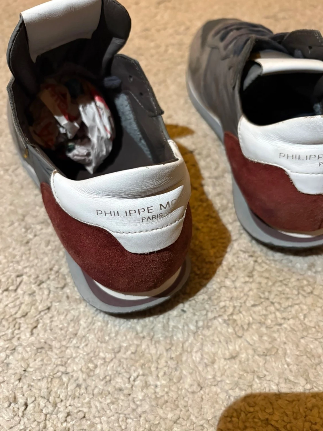 Philippe Model grå sneakers med mockadetaljer - 1