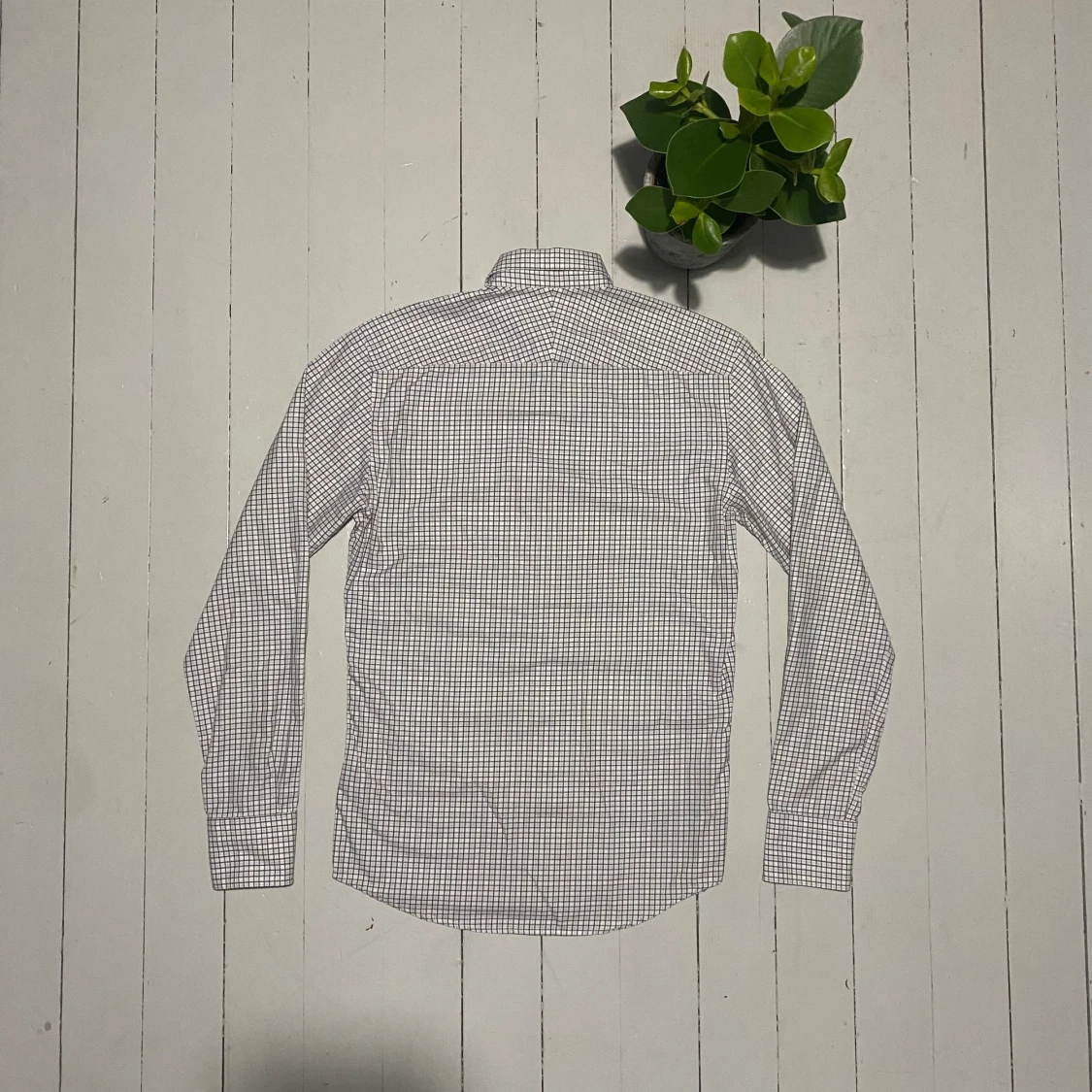 Rutig vit Morris skjorta med broderi - 1