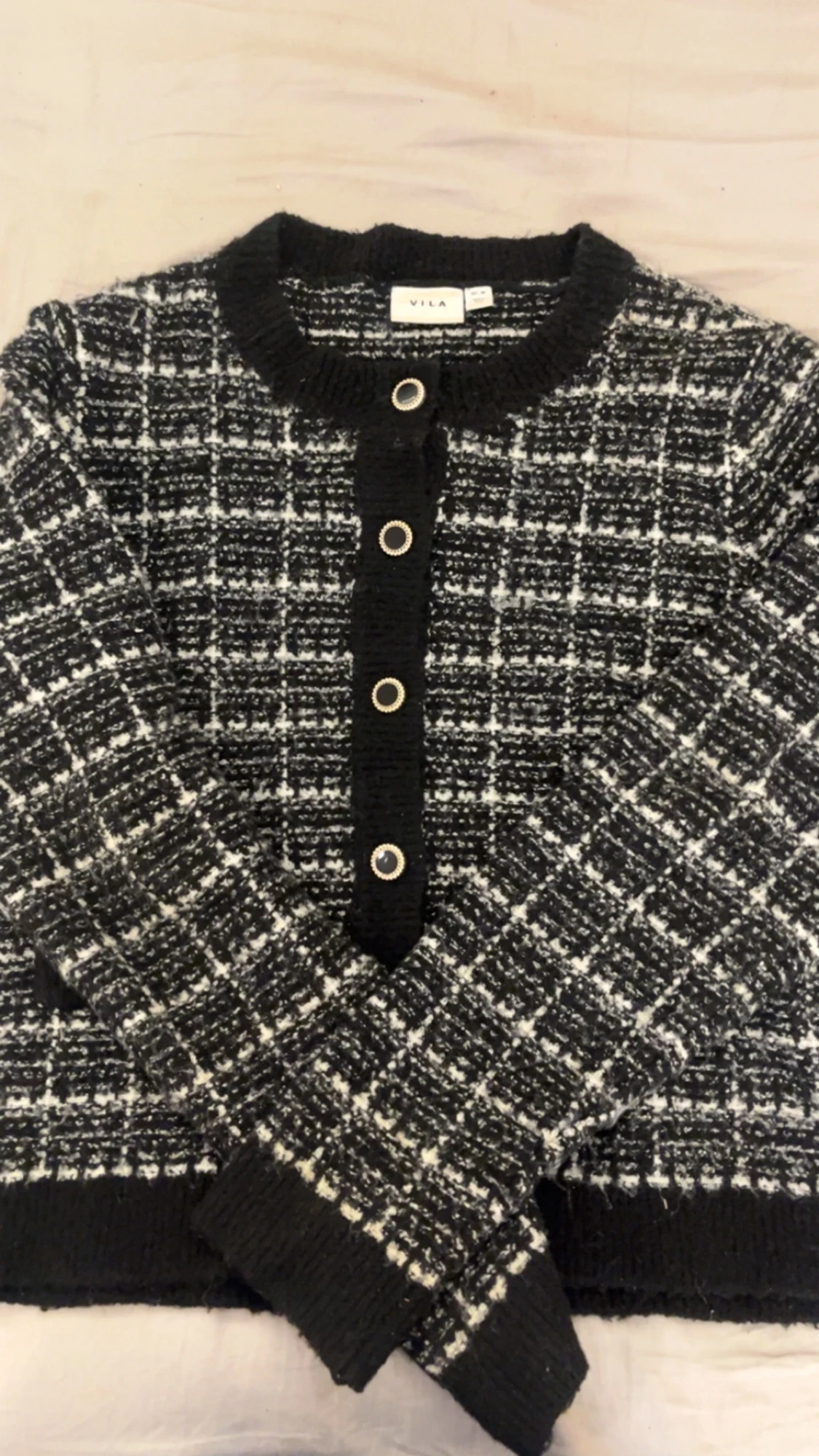 Svartvit rutig kofta från Vila - 3