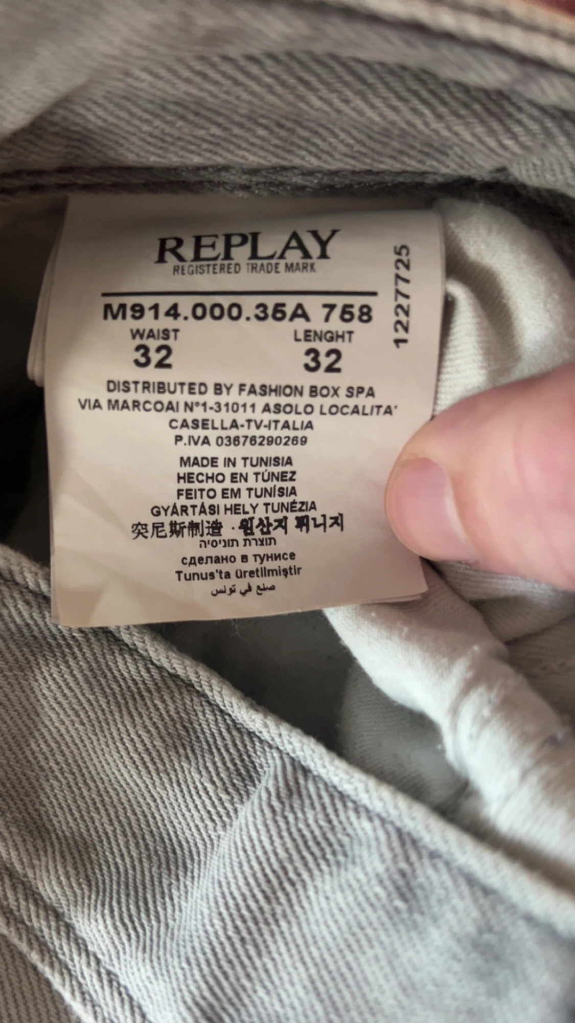 Replay ljusgrå jeans, storlek 32/32 - 2