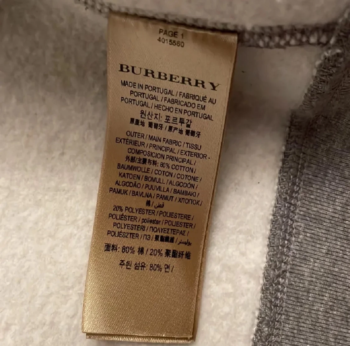 Grå hoodie från Burberry med dragkedja - 1