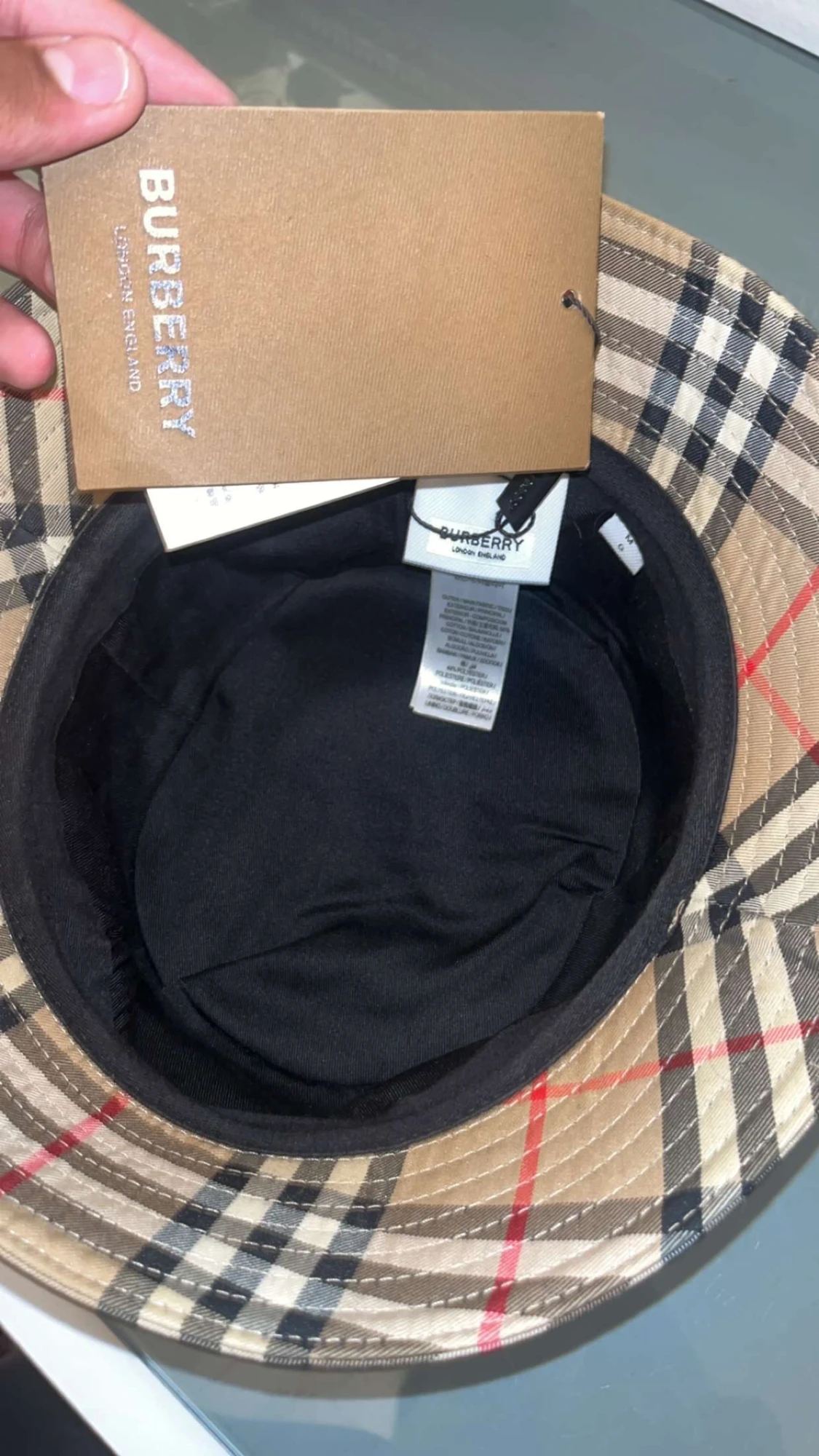 Burberry rutig bucket hat beige - 2