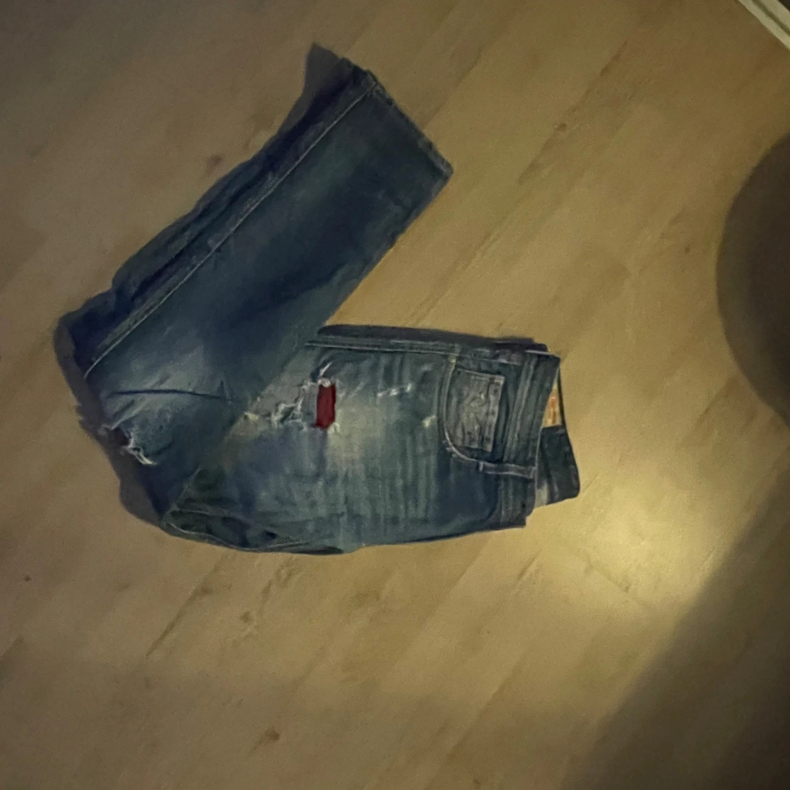 Replay Anbass blå slitna jeans