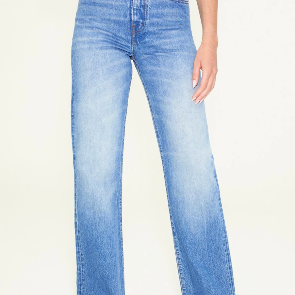 Blå wide jeans med  - 1