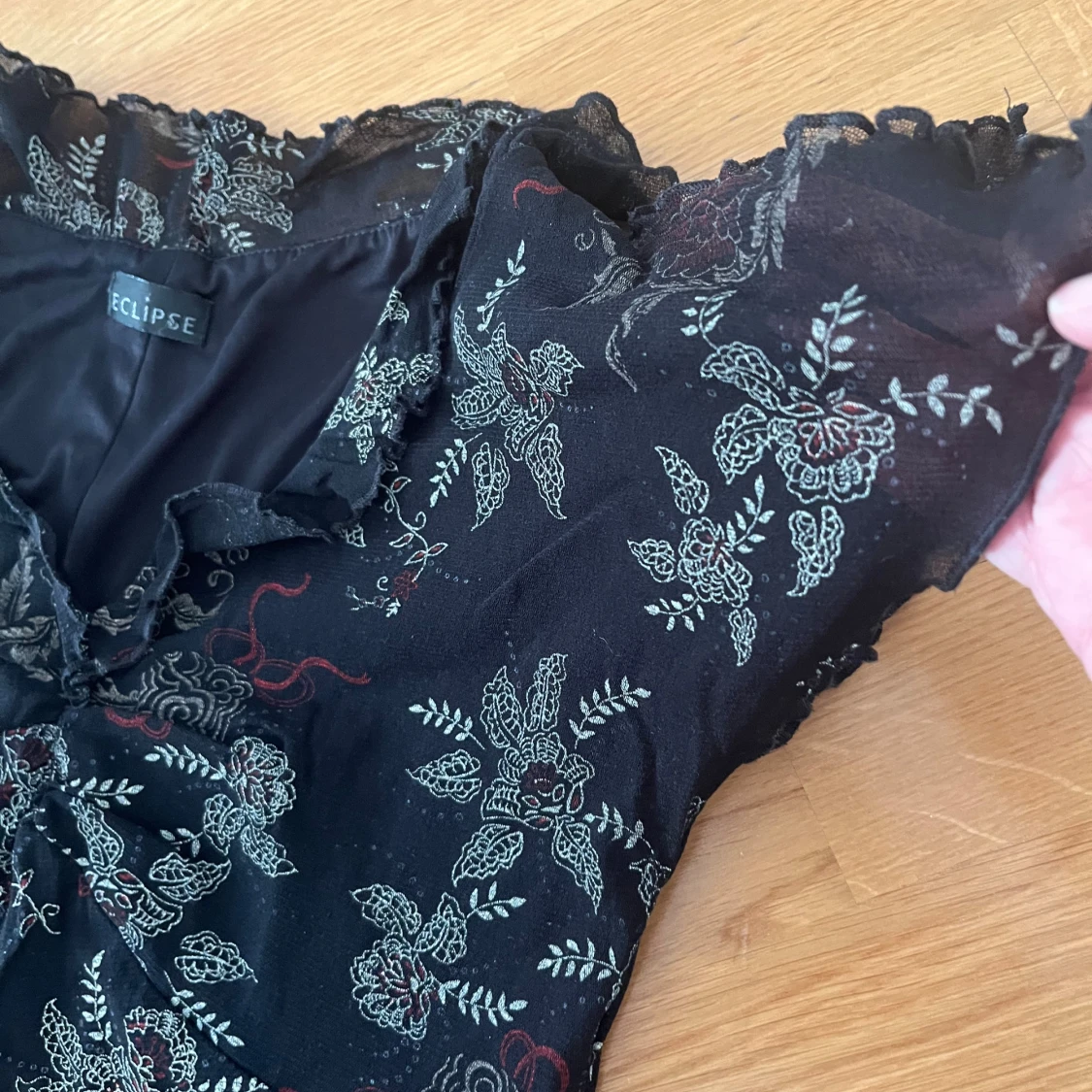 Svart blommig långklänning Eclipse - 2