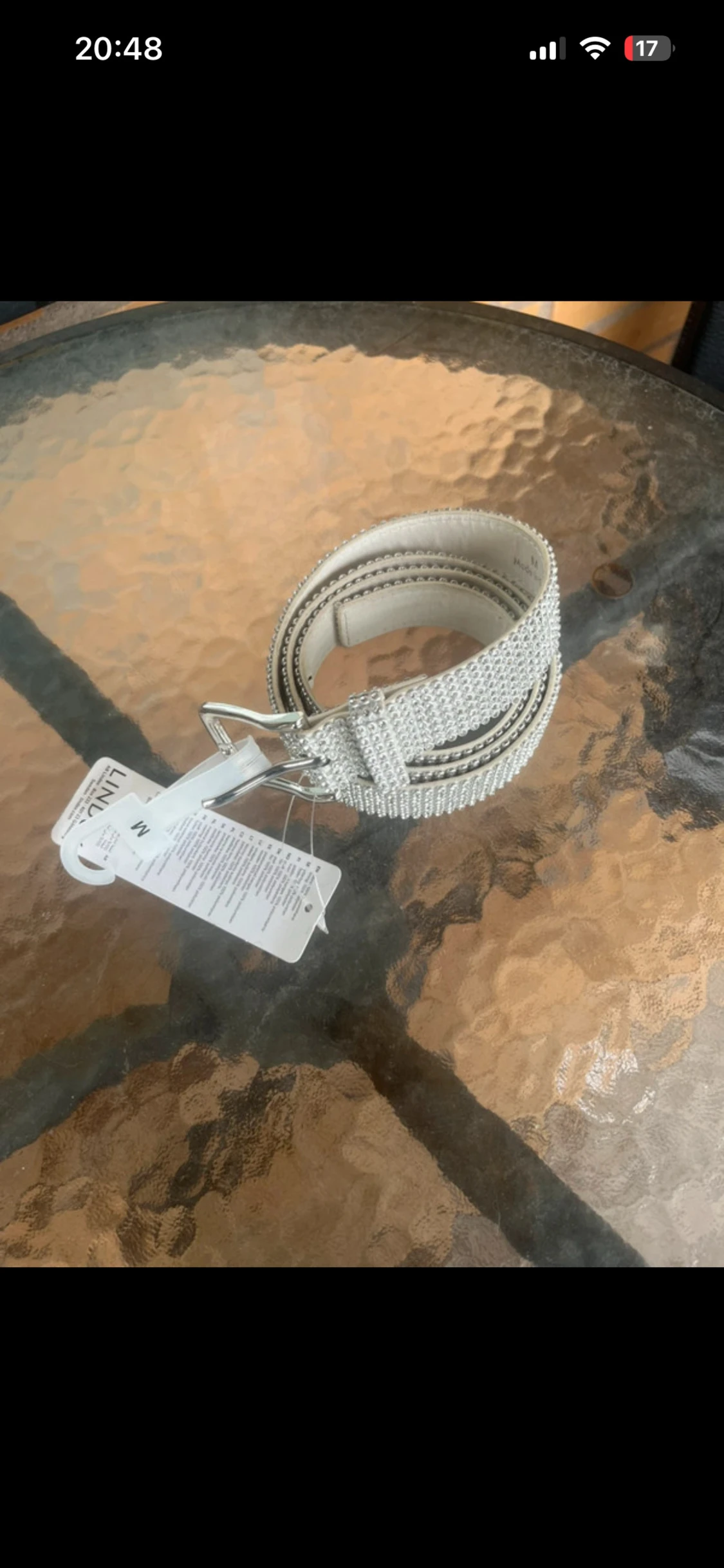 Glittrigt silverbälte från Lindex