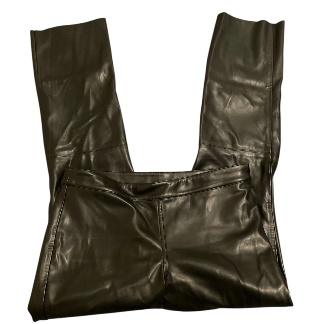 Svarta skinnbyxor med sid dragkedja