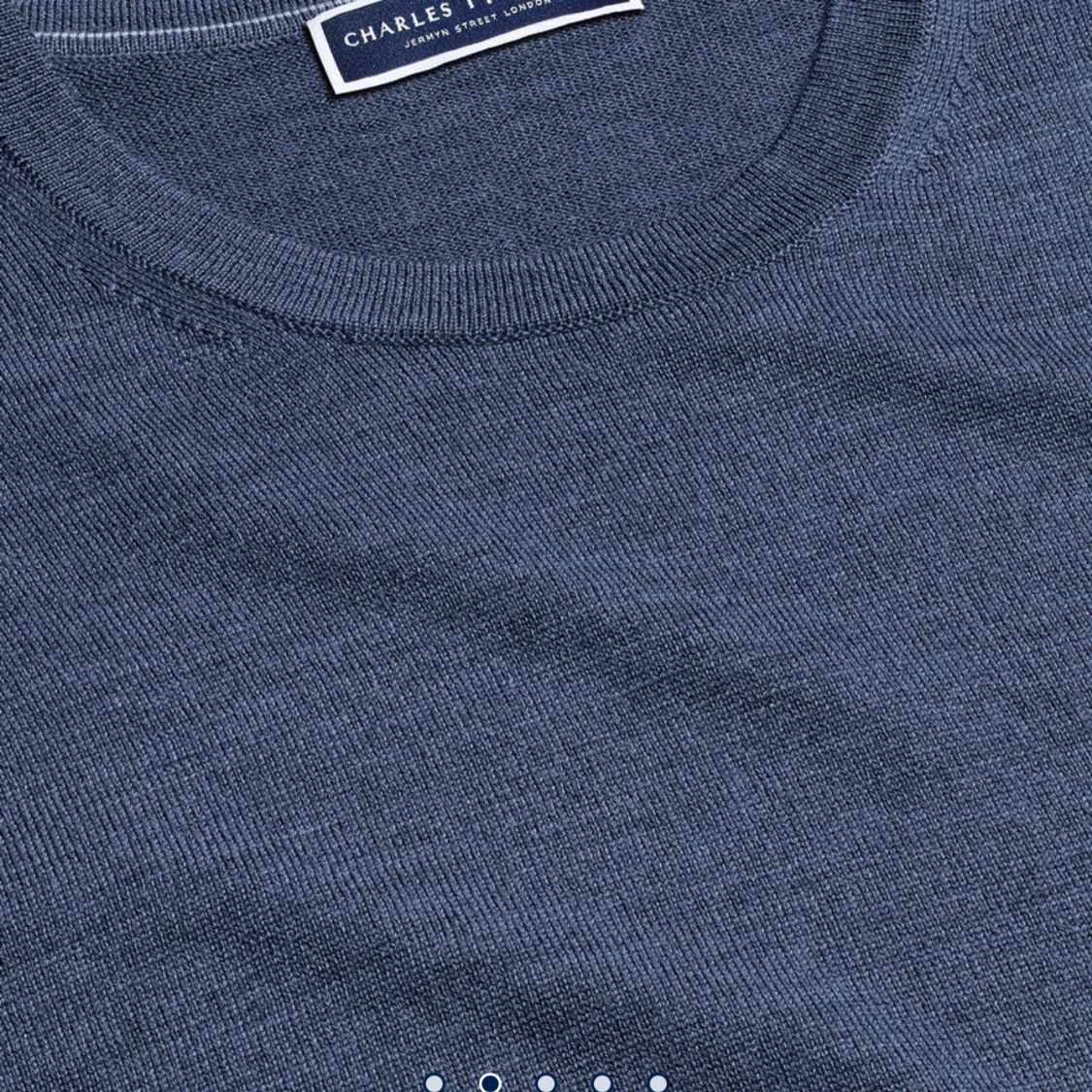 Blå stickad tröja Charles Tyrwhitt - 1