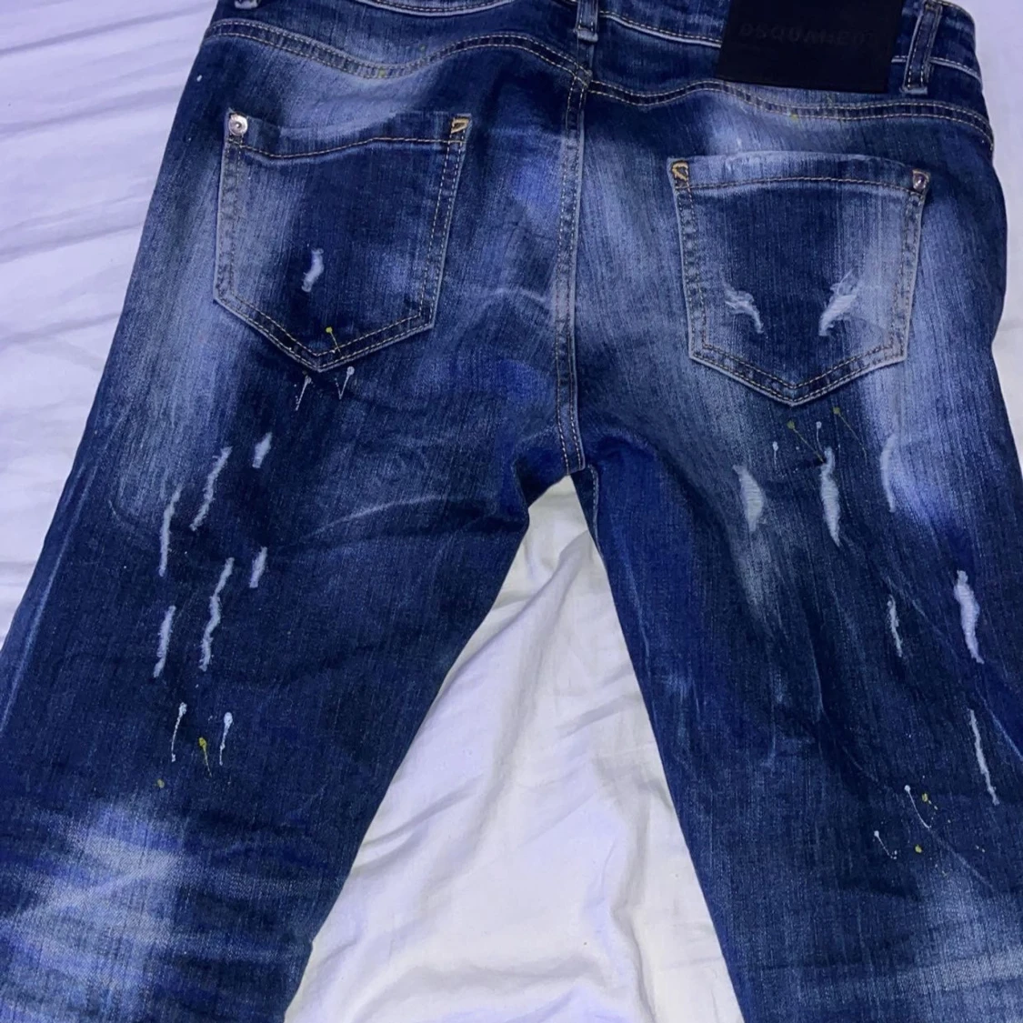 Dsquared2 blå jeans med slitningar - 1