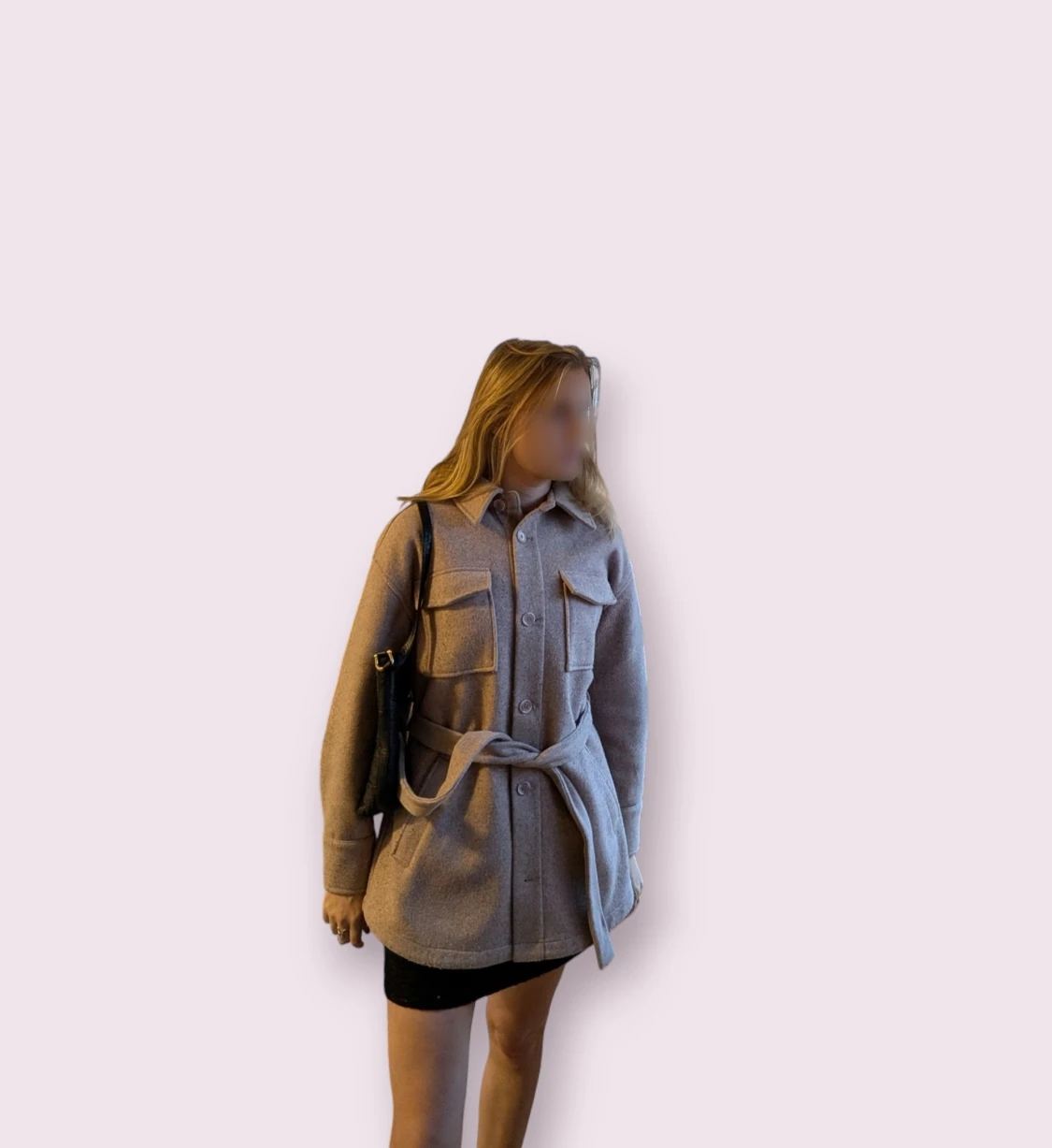 Ljusrosa/ beige kappa i wool blend!🌸🍁🍁