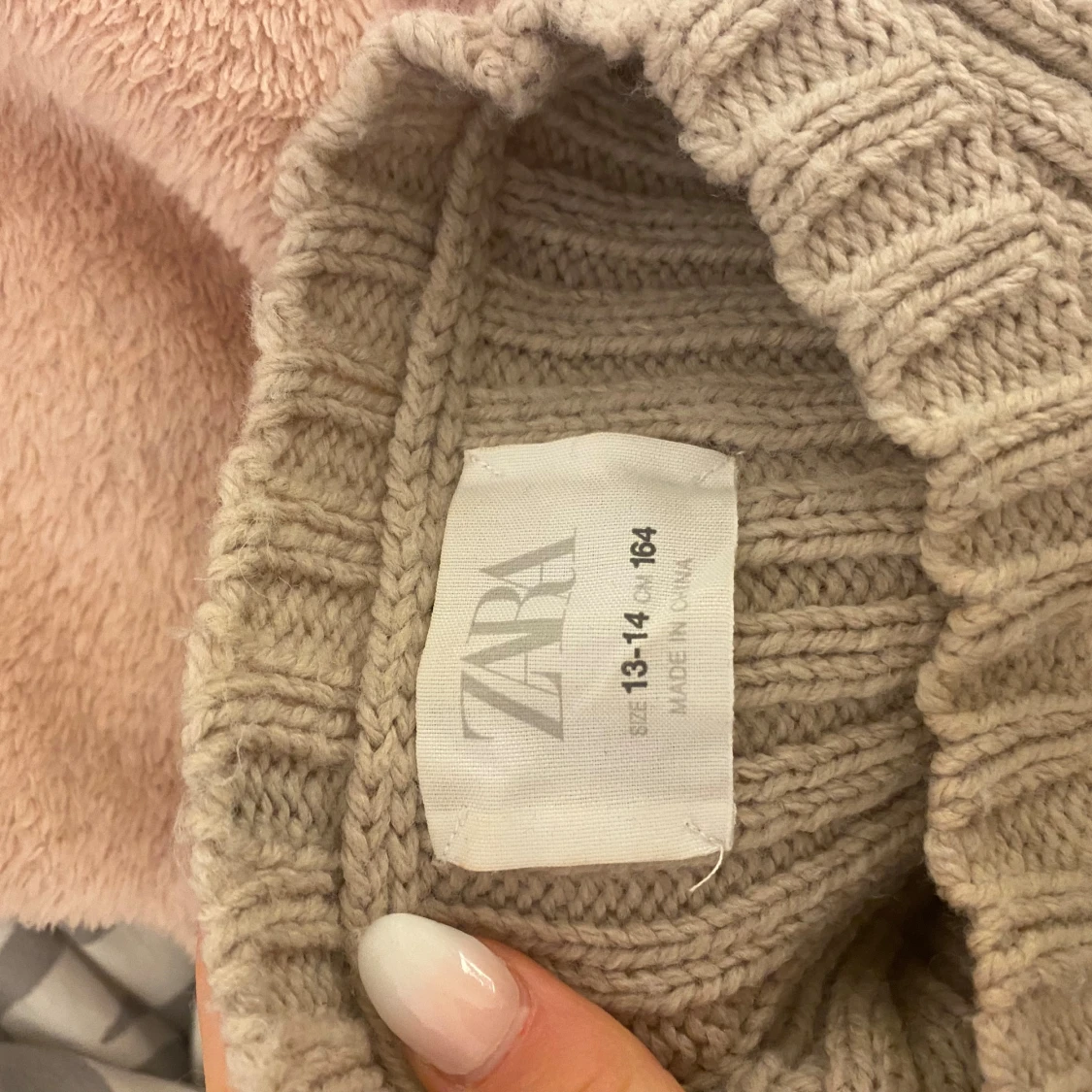 Beige ribbad stickad tröja Zara - 2