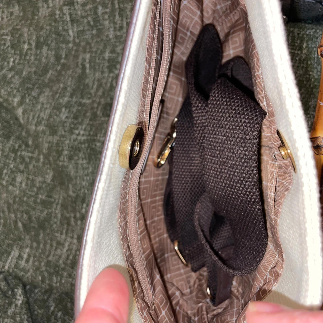 Axelväska med bambuhandtag - 3