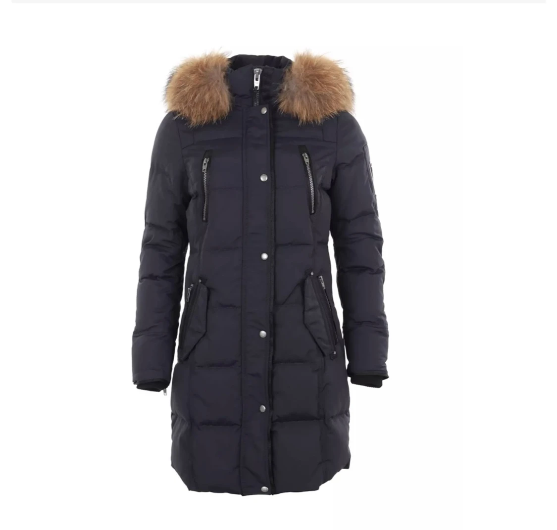 Svart dunjacka med päls från Rockandblue - 2