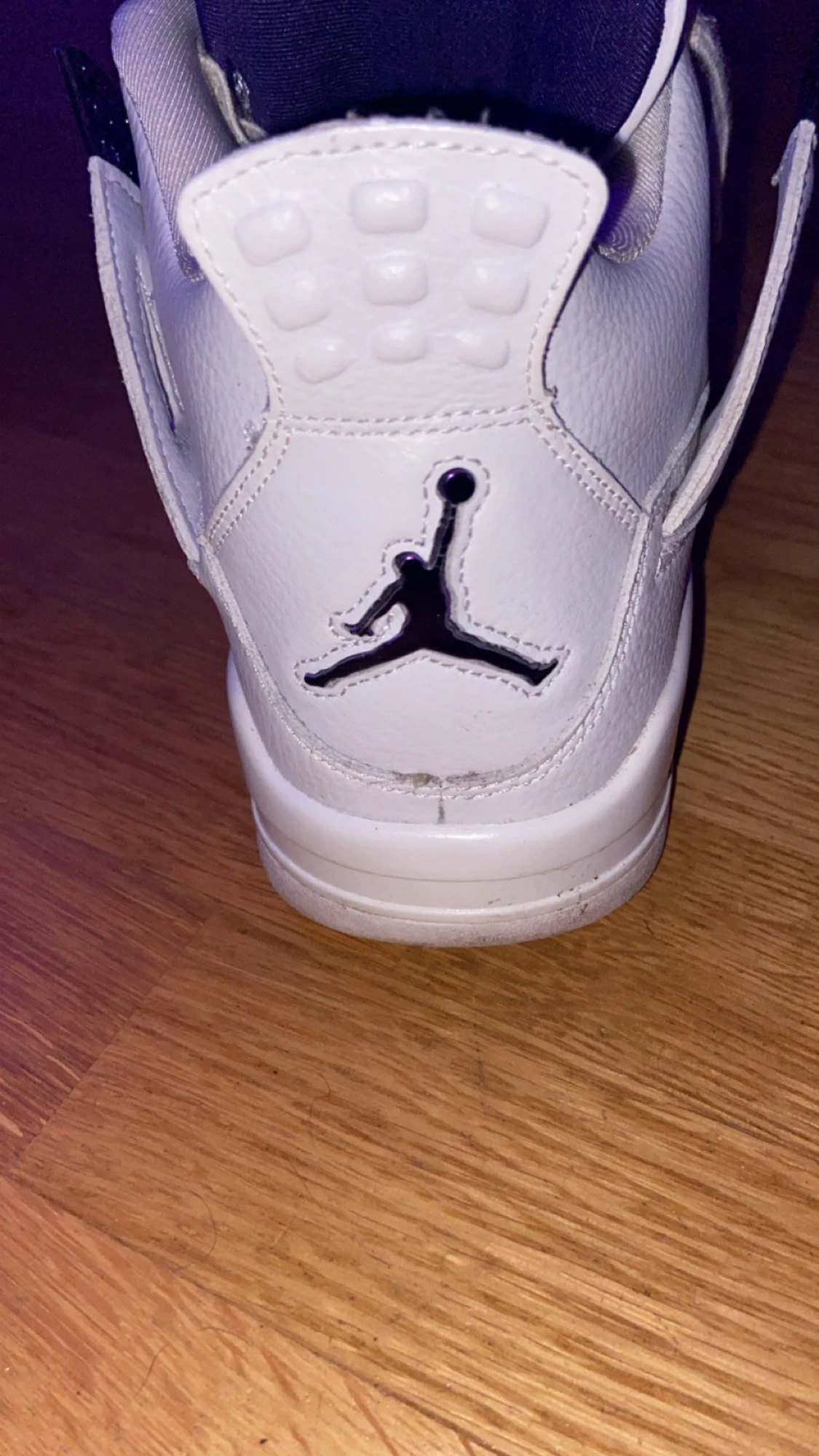 Nike Air Jordan 4 vit/lila sneakers - 3