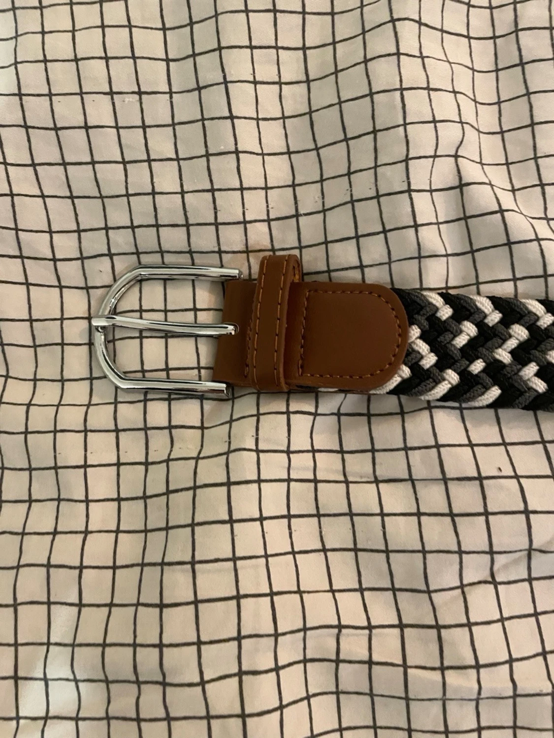 Svart och vit flätad bälte - 1