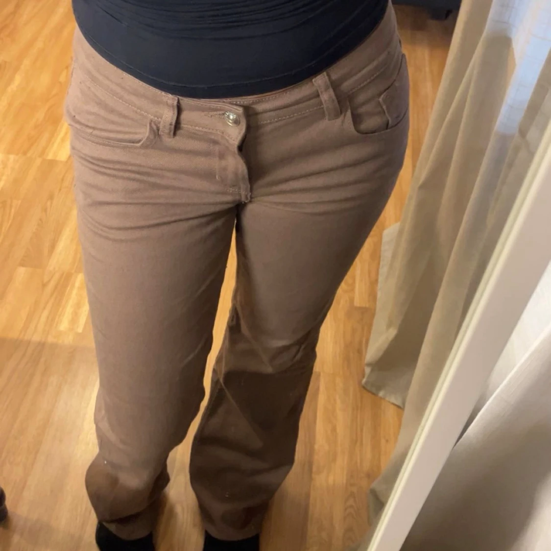 Bruna bootcut byxor i bomull - 1