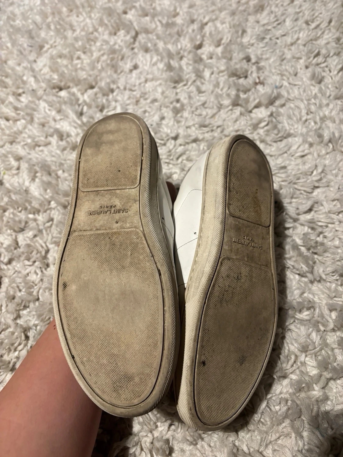 Vita Saint Laurent sneakers i skinn - 2