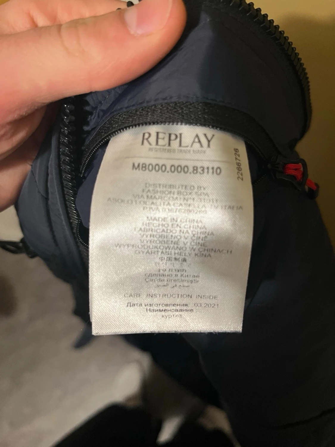 Mörkblå quiltad jacka från Replay - 3