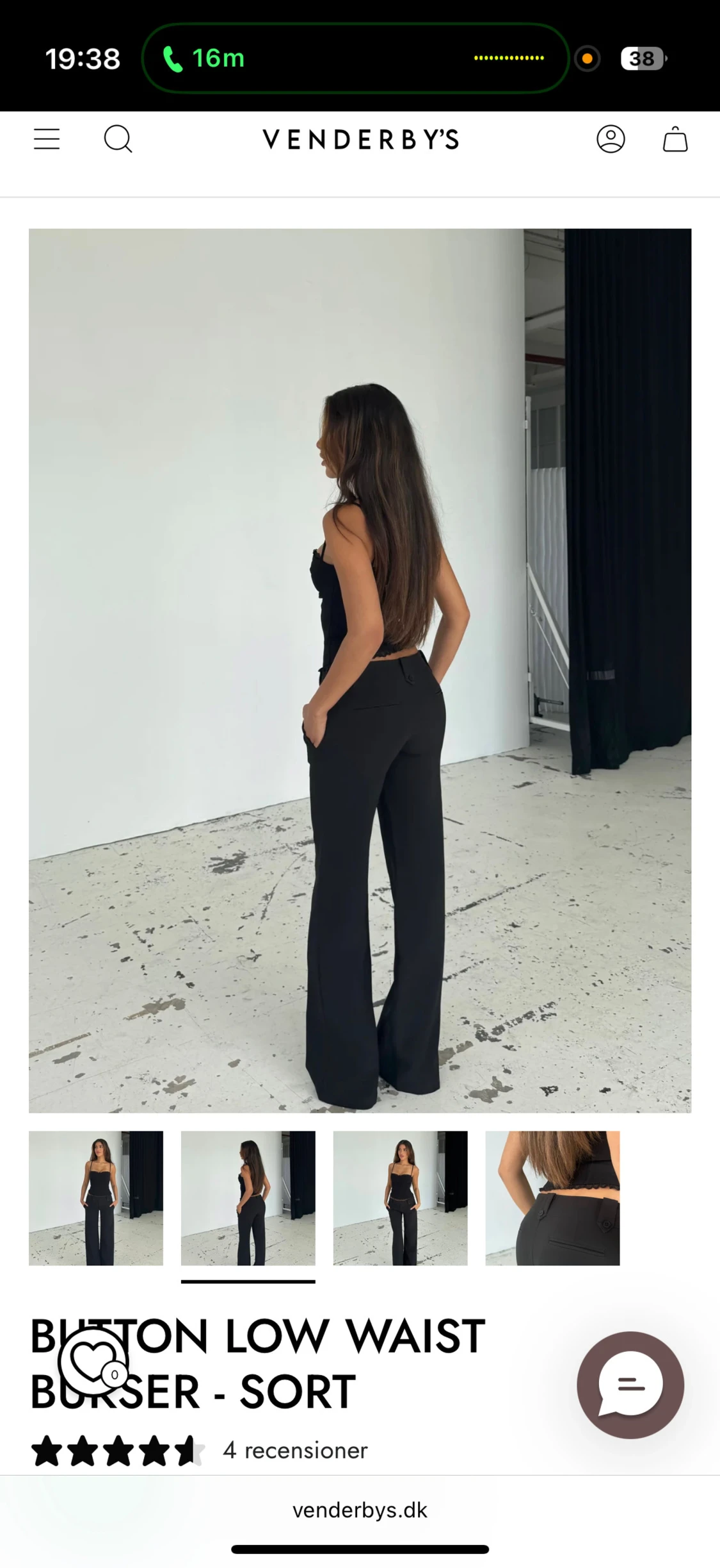 Svarta low waist wide pants Venderby's - 1