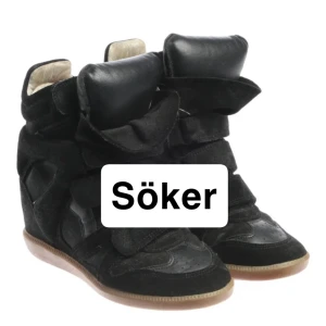 Svarta wedge sneakers med kardborre - SÖKER ett par isabel marant beckett skor. Storlek 37/38 och inte dyrare än 3000, HELA OCH RENA i mycket bra skick