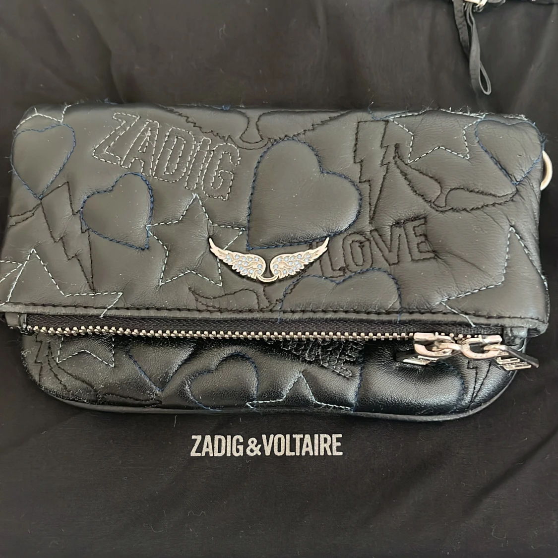 Svart axelväska Zadig & Voltaire skinn