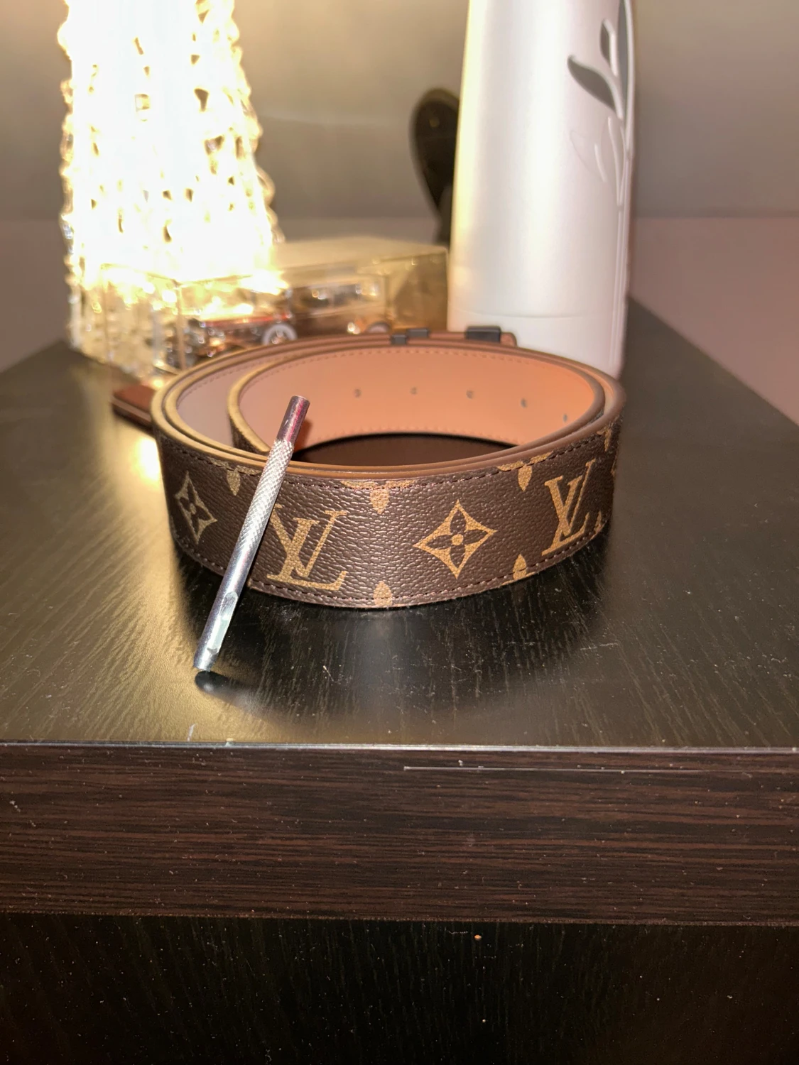 L läder bälte coffee Brown  - 1