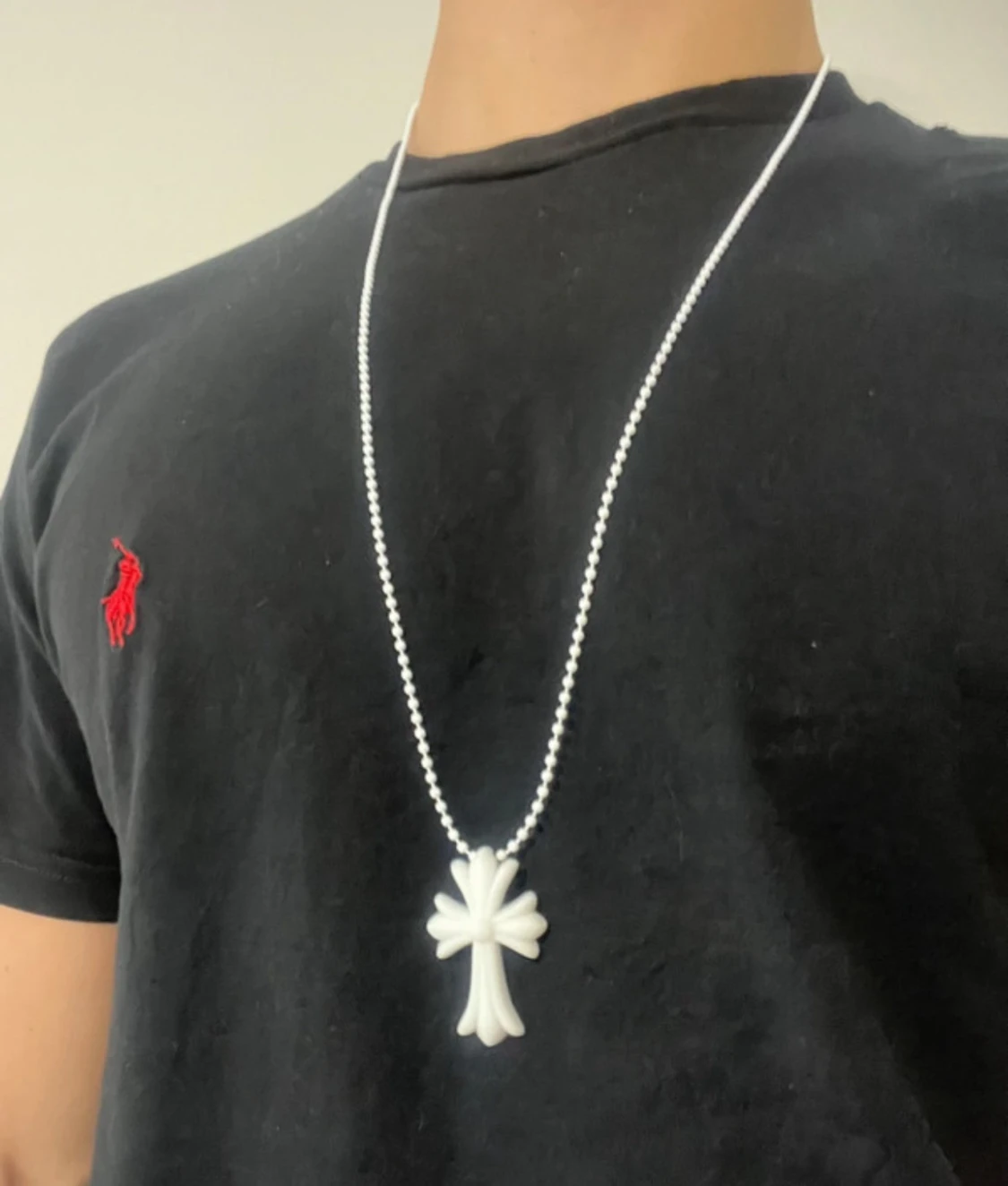 Chrome Hearts vit korshalsband 80cm - 1