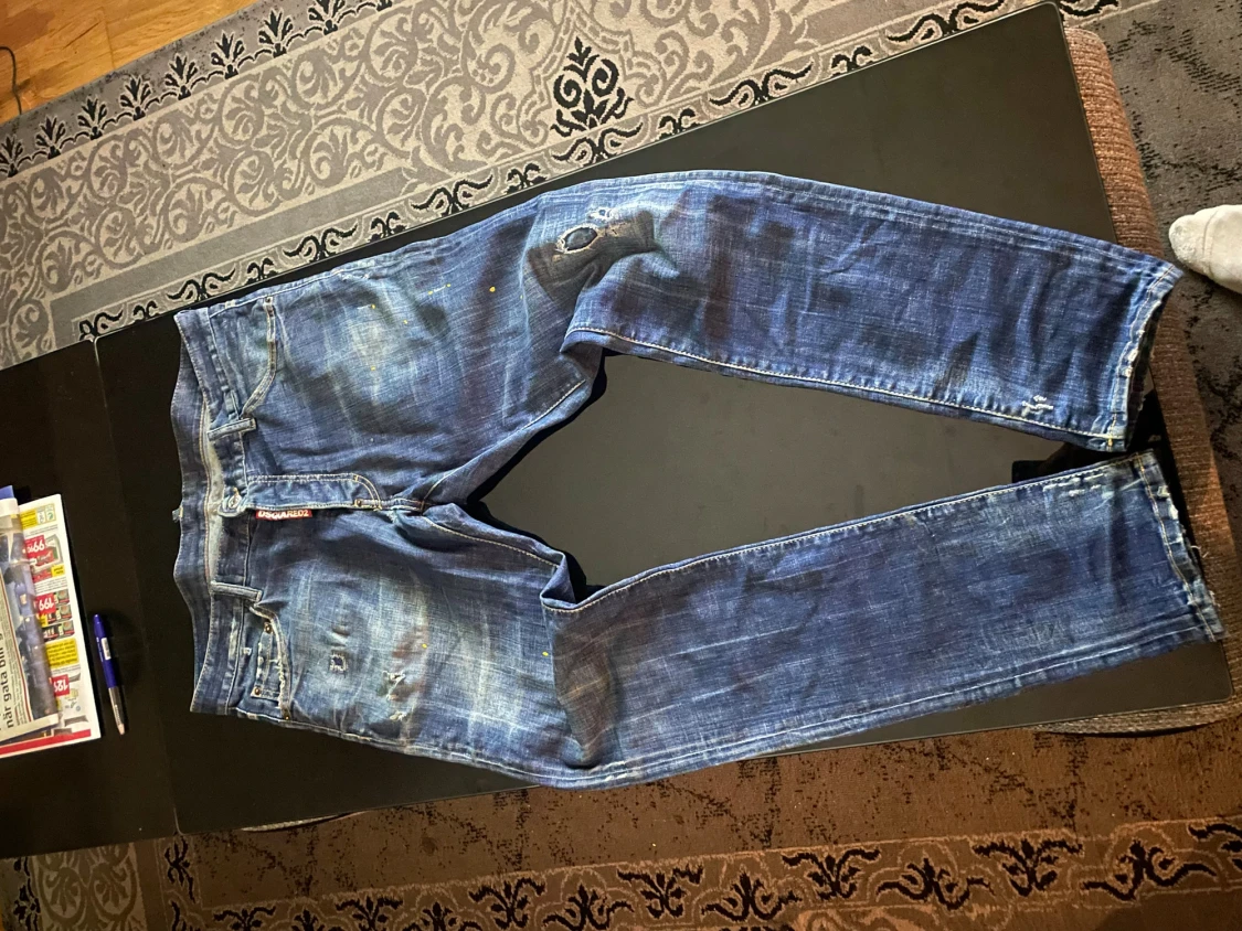 Blå DSQUARED2 jeans med färgstänk - 1