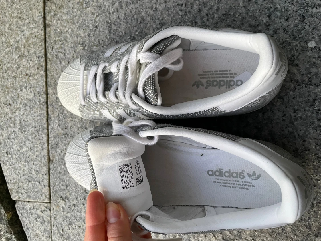 Adidas Superstar grå/vita sneakers - 3