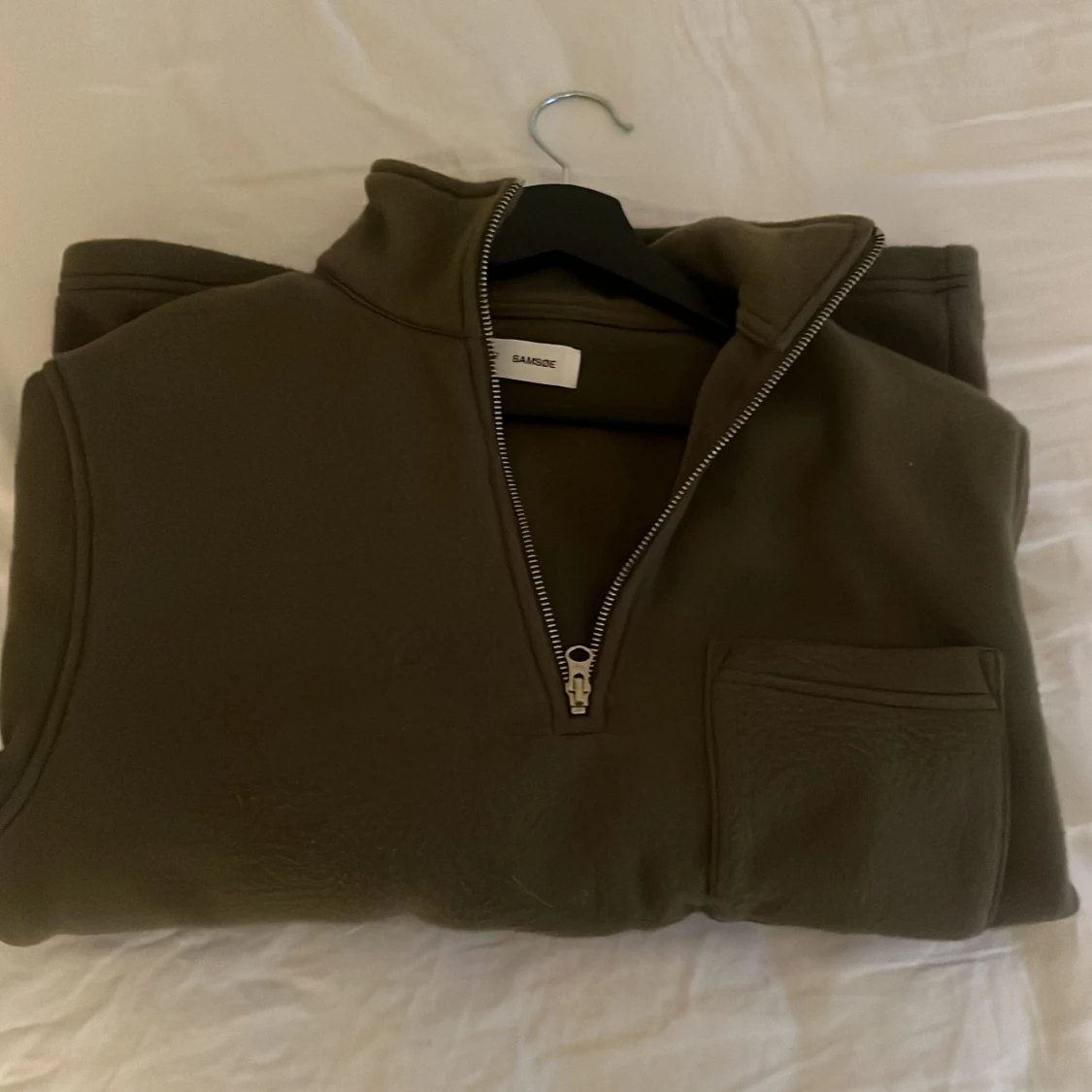 Olivgrön fleece half zip från Samsøe - 3