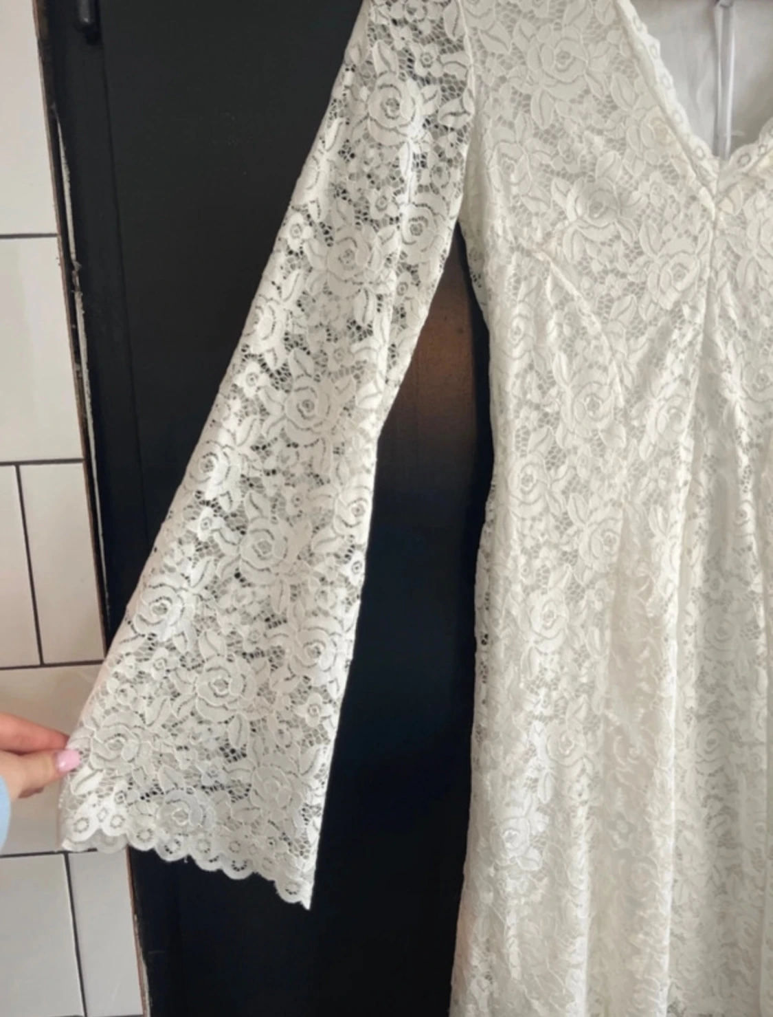 Vit spetsklänning från Bubbleroom S - 1