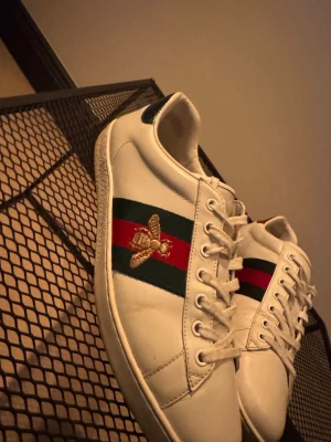 Gucci Ace skor  - Säljer nu mina Gucci ace skor som jag har haft nu i 4 månader känner att jag vill sälja dem pga av att jag har köpt nya skor har inte använt dem så mycket bara några gånger dem är äkta köpta för 6000kr